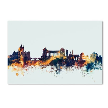 Michael Tompsett 'Rome Italy Skyline Blue' Canvas Art,22x32